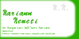 mariann nemeti business card